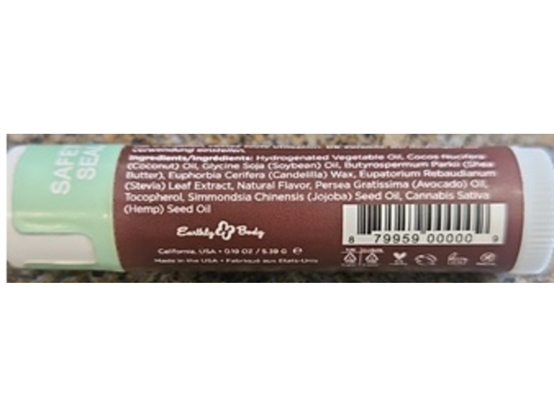 Earthly Body Hemp Seed Lip Balm, Spearmint, 0.19 oz/5.39 g