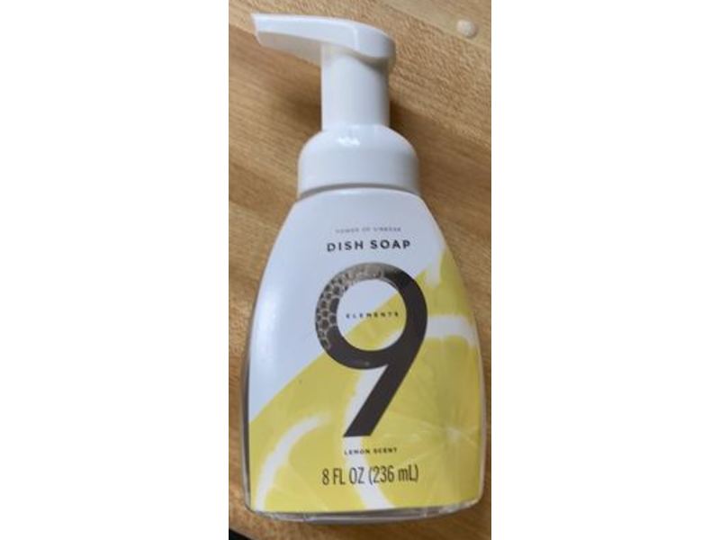 9 Elements Dish Soap, Lemon Scent, 8 fl oz/236 mL