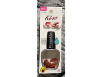 Kiss Press On Manicure, Matte Pink Red Flower - Image 3