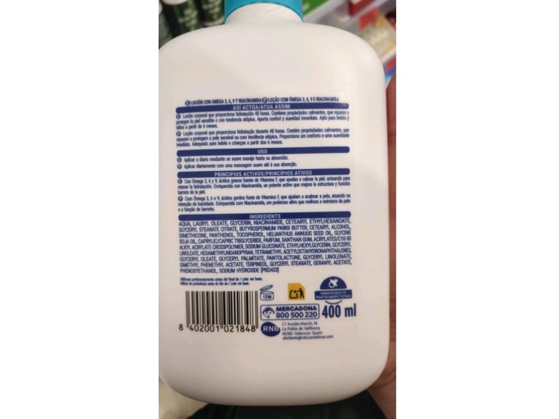 Deliplus Calm Lotion, Omega 3, 6, 9 & Niacinamide, 400 mL