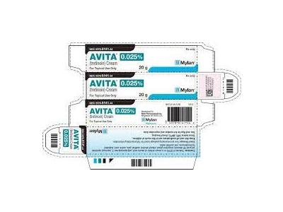 Avita (tretinoin) Topical Cream 0.025%, 20 Grams, Mylan, Inc (RX)