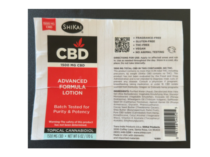 Shikai CBD Advanced Formula Lotion, 6 oz/170 g