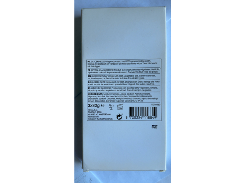 Hema Glycerine Soap, Cleansing & Softening, 80 g, 3 Count