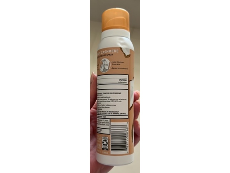 Suave Antiperspirant Deodorant Dry Spray, Coconut Cashmere, 3.8 oz/107 g