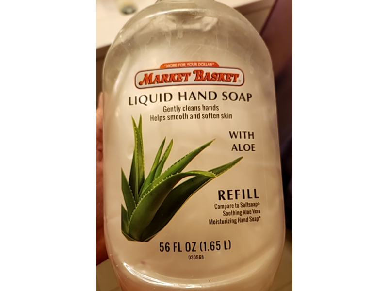 Market Basket Liquid Hand Soap, Aloe, 56 fl oz/1.65 L