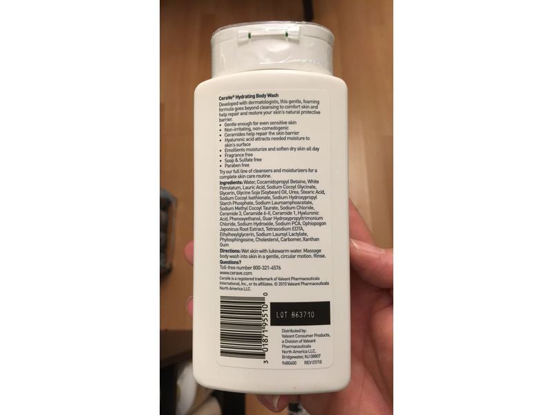 CeraVe Hydrating Body Wash, 10 Fluid Ounce
