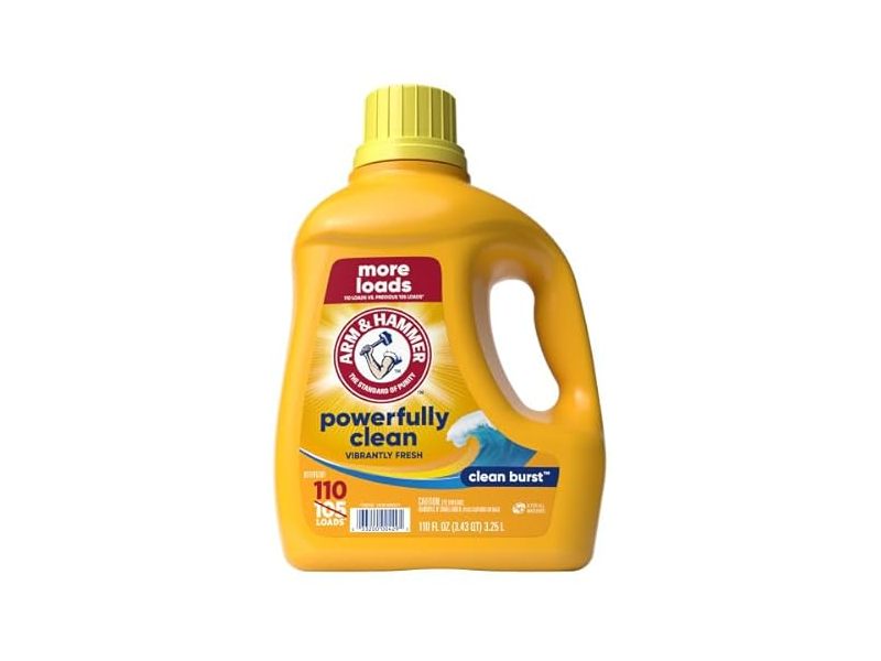 Arm & Hammer Liquid Laundry Detergent, Clean Burst, 110 Loads, 110 fl oz/3.25 L