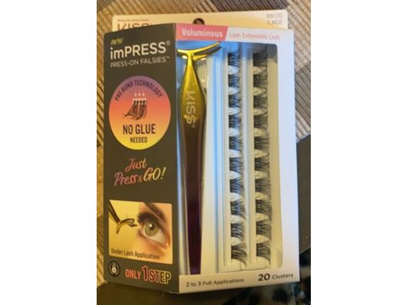 Impress Press-On Falsies Eyelash Clusters Kit, Voluminous, 20 Count