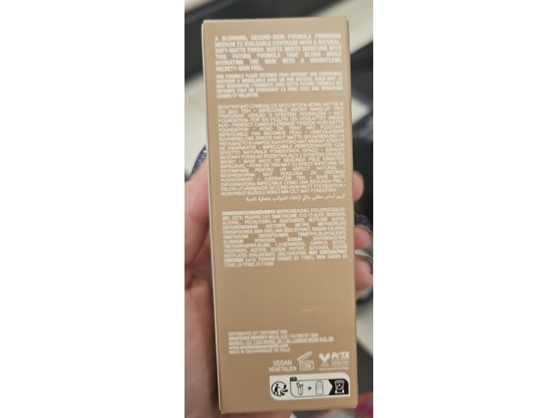 Anastasia Beverly Hills Impeccable Blurring Second Skin Matte Foundation, 7N, 1.18 fl oz/35 mL