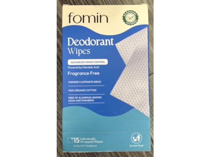Fomin Deodorant Wipes, 12 Count