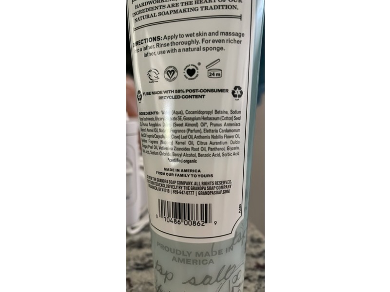 The Grandpa Soap Co. Cleansing Shower Oil, Cotton Seed Oil & Organic Sweet Almond Oil, 9.5 fl oz/280 mL
