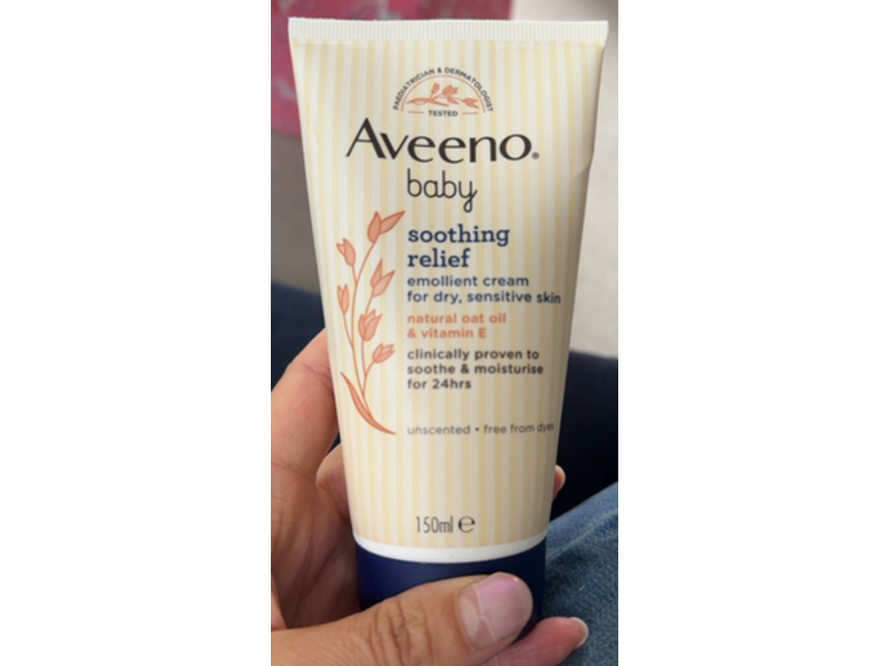 Aveeno Baby Soothing Relief Emollient Cream, Natural Oat Oil & Vitamin E, 5 fl oz/150 mL