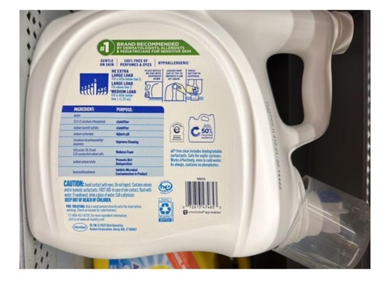 All Free Clear Liquid Laundry Detergent, The Original, 123 Loads, 154 fl oz/4.55 L