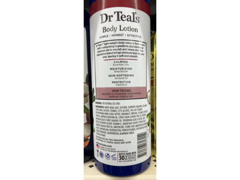 Dr Teal's Moisture Body Lotion, Shea Butter & Almond Oil, 18 fl oz/532 mL, Pack Of 3