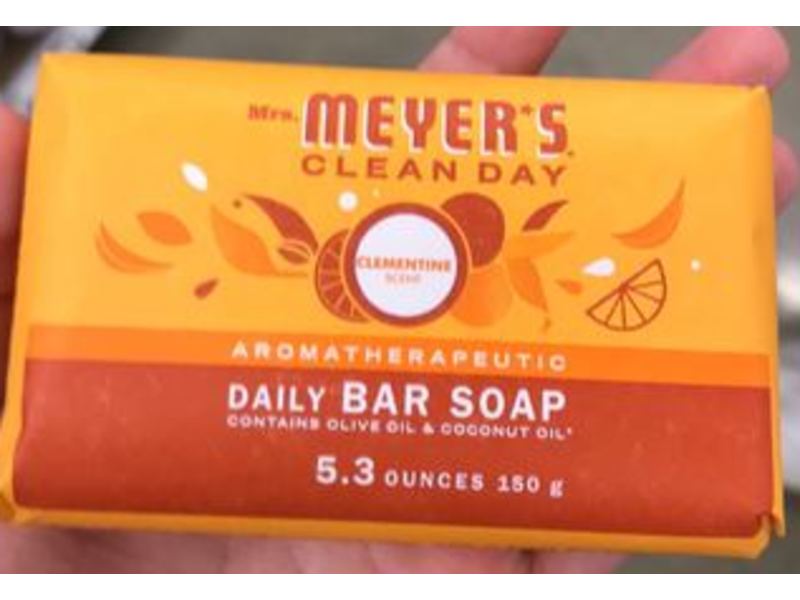 Mrs. Meyer's Clean Day Daily Bar Soap, Clementine Scent, 5.3 oz/150 g
