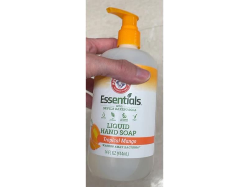 Arm & Hammer Essentials Liquid Hand Soap, Tropical Mango, 14 fl oz/414 mL