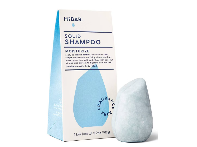 HiBAR Moisturizing Solid Shampoo, Fragrance Free, 3.2 fl oz/90 g