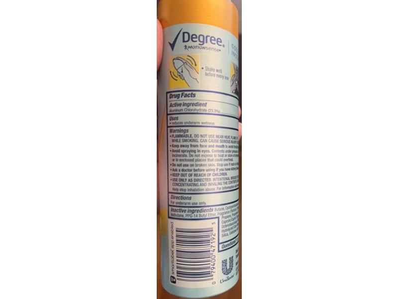 Degree Antiperspirant dry Spray, Fresh Energy, 4.8 oz/136 g