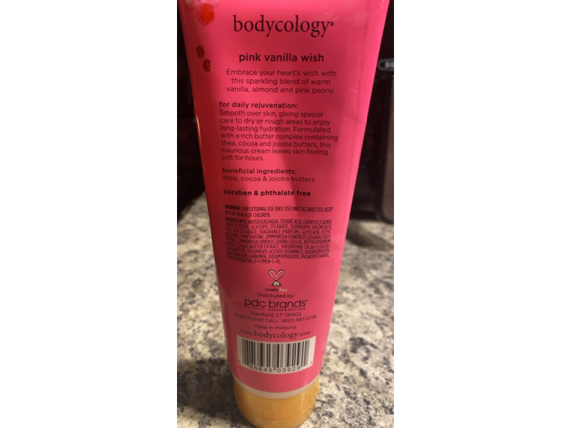 Bodycology Body Cream, Pink Vanilla Wish, 8 oz/227 g