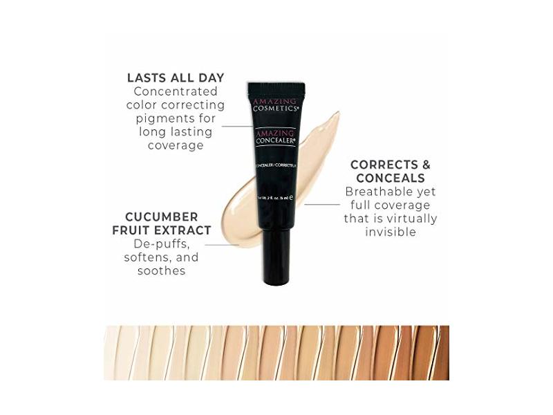 AmazingCosmetics Amazing Concealer, Multipurpose Full Coverage Concealer 0.2 Oz, Light Golden