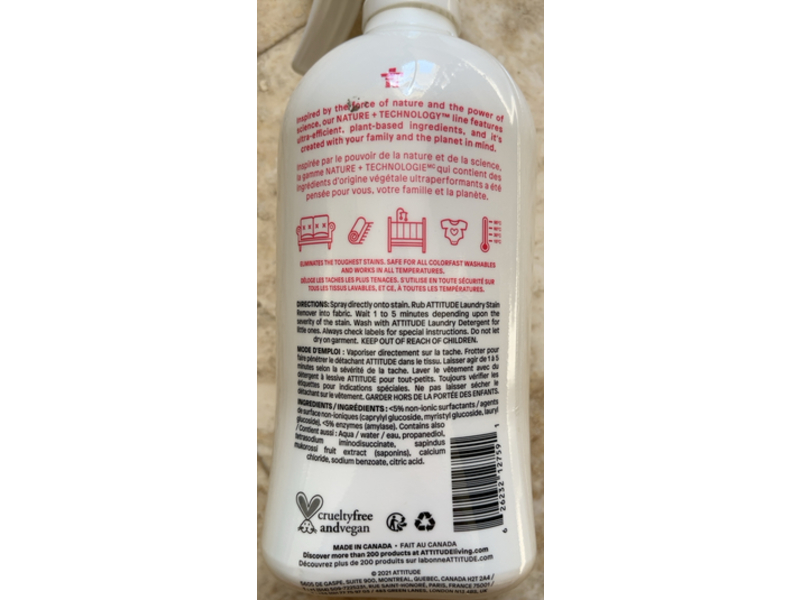 Attitude Laundry Stain Remover, 27.1 fl oz/800 mL