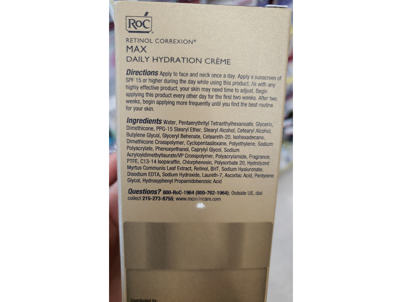 Roc Retinol Correxion Max Daily Hydration Creme, Advanced Anti-Wrinkle Formula, 1.7 oz/48 g