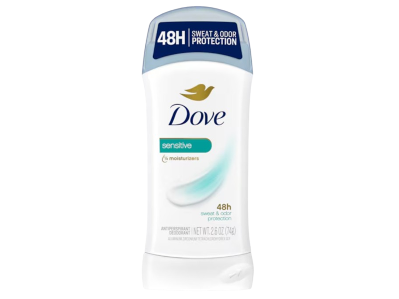 Dove 48H Sweat & Odor Protection Antiperspirant Deodorant, Sensitive, 2.6 oz/74 g, Pack Of 6