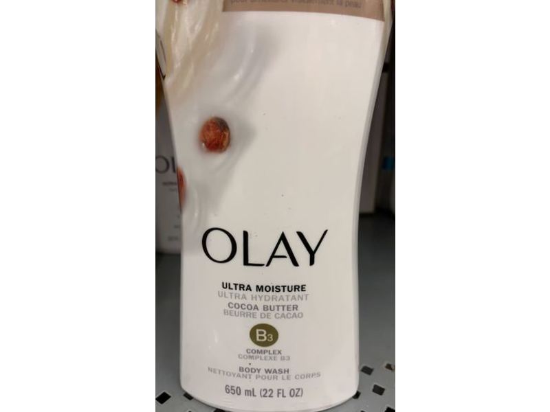 Olay Ultra Moisture Body Wash, Cocoa Butter, B3 Complex, 22 fl oz/650 mL