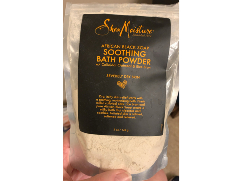 Shea Moisture African Black Soap Soothing Bath Powder, Colloidal Oatmeal & Rice Bran Oil, 5 oz/142 g