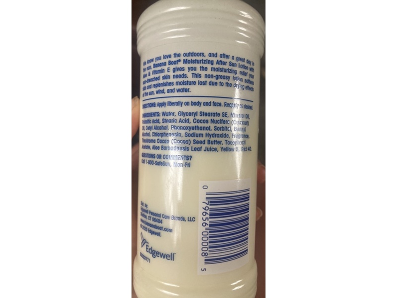 Banana Boat Moisturizing After Sun Lotion, Aloe And Vitamin E, 16 fl oz/473 mL