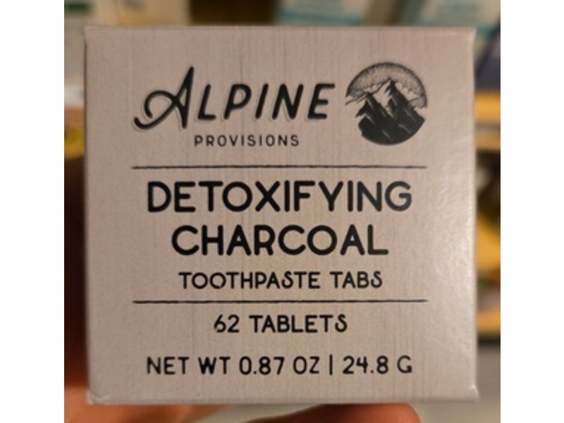 Alpine Provisions Detoxifying Charcoal Toothpaste Tabs, 0.87 oz/24.8 g, 62 Count