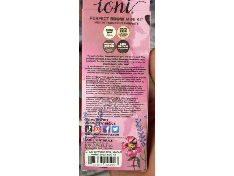 Ioni Perfect Brow Mini Kit, 0.08 oz/2.4 g