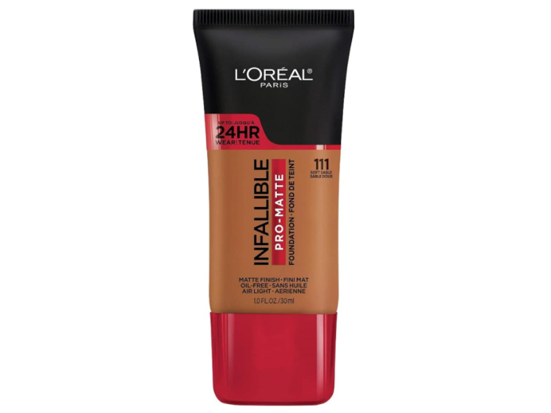 L'Oreal Paris Infallible Pro-Matte Foundation, 111 Soft Sable, 1.0 fl oz/30 mL