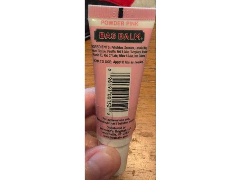 Bag Balm Lip Moisturizer, Powder Pink, Vitamin E, 0.3 oz/8.5 g