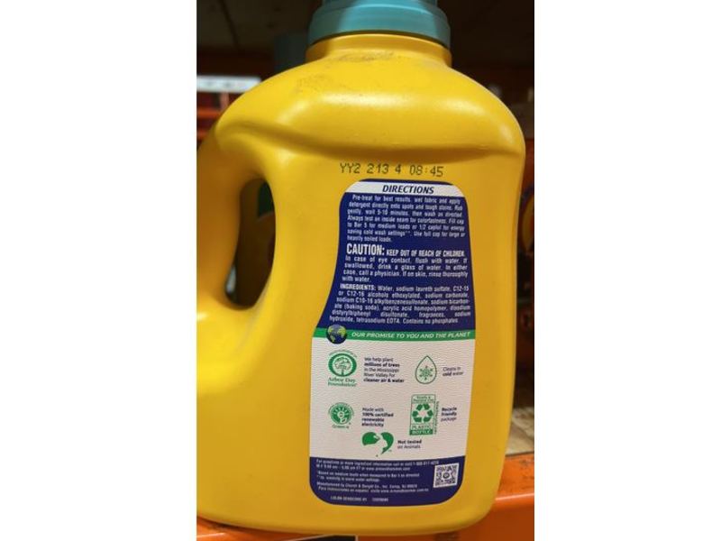 Arm & Hammer Sensitive Skin Liquid Laundry Detergent, Fresh Scent, 107 Loads, 144.5 fl oz/4.27 L