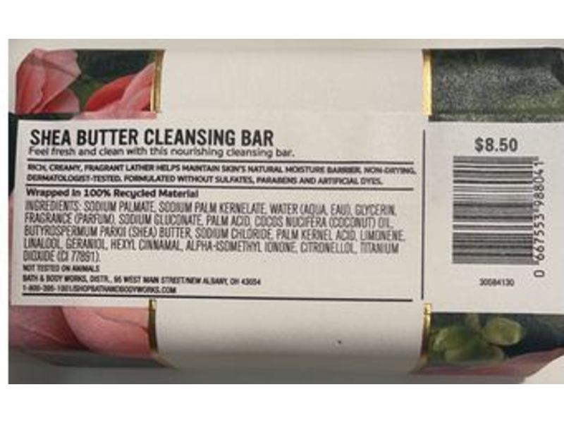 Bath & Body Works Shea Butter Cleansing Bar, Rose, 5 oz/141.75 g