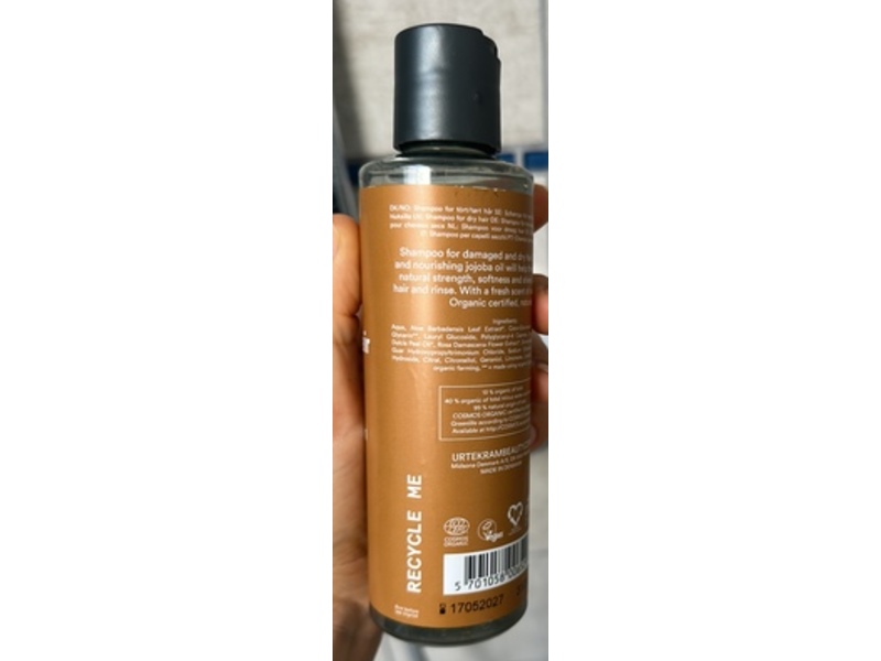 Urtekram Rise & Shine Ultimate Repair Shampoo, Spicy Orange Blossom, 8.4 fl oz/250 mL