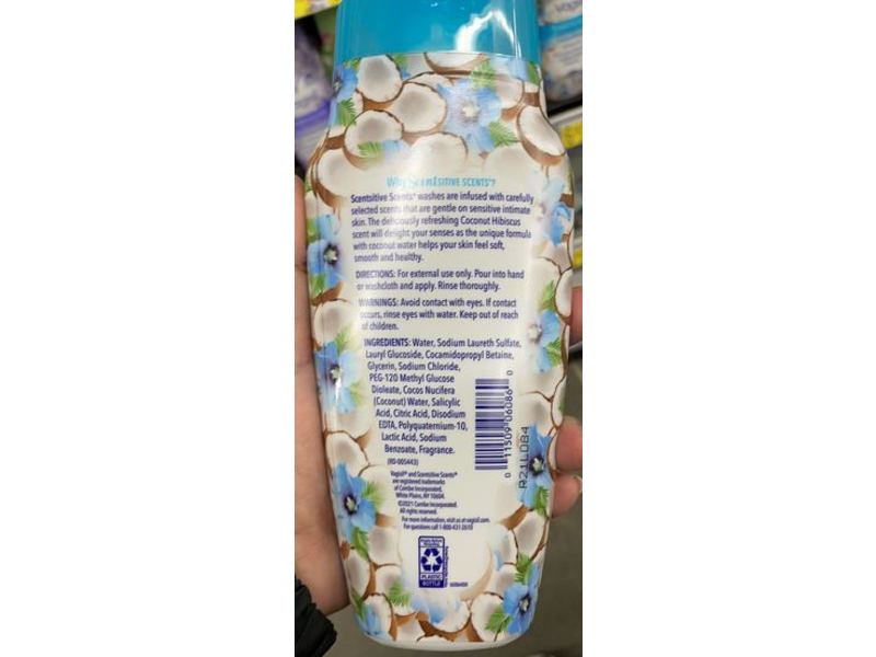 Vagisil Scentsitive Scents Daily Intimate Wash, Coconut Hibiscus, 12 fl oz/354 mL, Pack Of 3