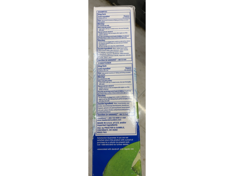 Head & Shoulders Dandruff Shampoo & Conditioner Dual, Green Apple