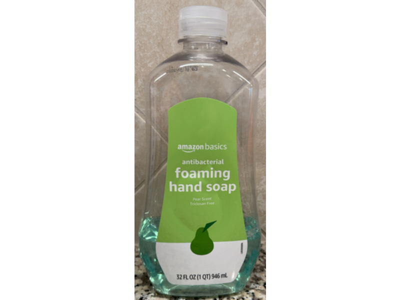 Amazon Basics Foaming Antibacterial Hand Soap, Pear Scent, 32 fl oz/946 mL