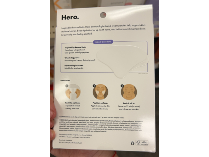 Hero Cosmetics Replenishing Cream Rescue Patches, 3 Pairs