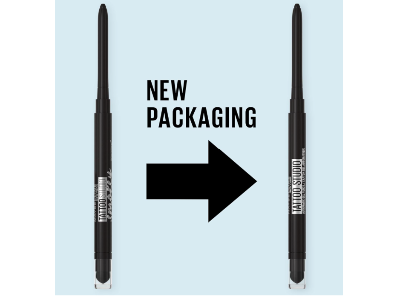 Maybelline New York TattooStudio Automatic Gel Pencil Eyeliner, 10 Pitch Black, 0.01 oz/280 mg
