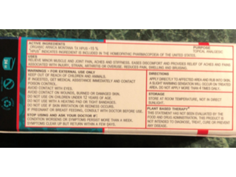 Plantlife Relieve Arnica Pain Relief Balm, 5 oz/14.2 g
