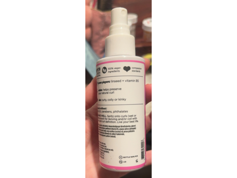 Pacifica Pineapple Frizz Control + Curl Reboot Mist, Linseed + Vitamin B5, 4 fl oz/118 mL