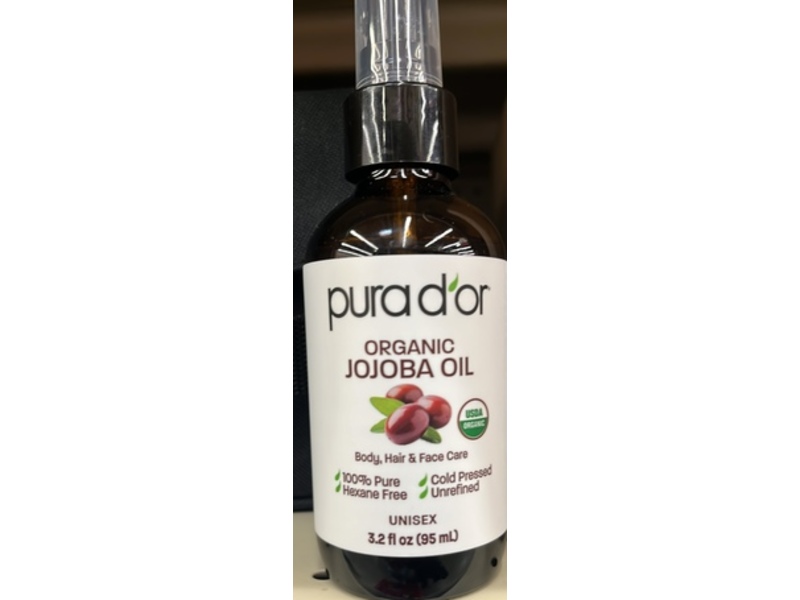 Pura D'or Organic Jojoba Oil, 3.2 fl oz/95 mL