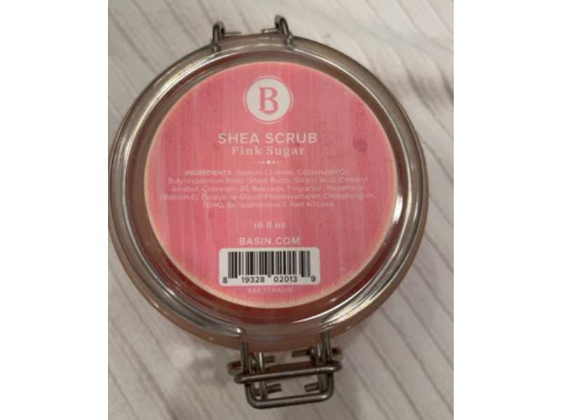 Basin Shea Scrub, Pink Sugar, 16 oz