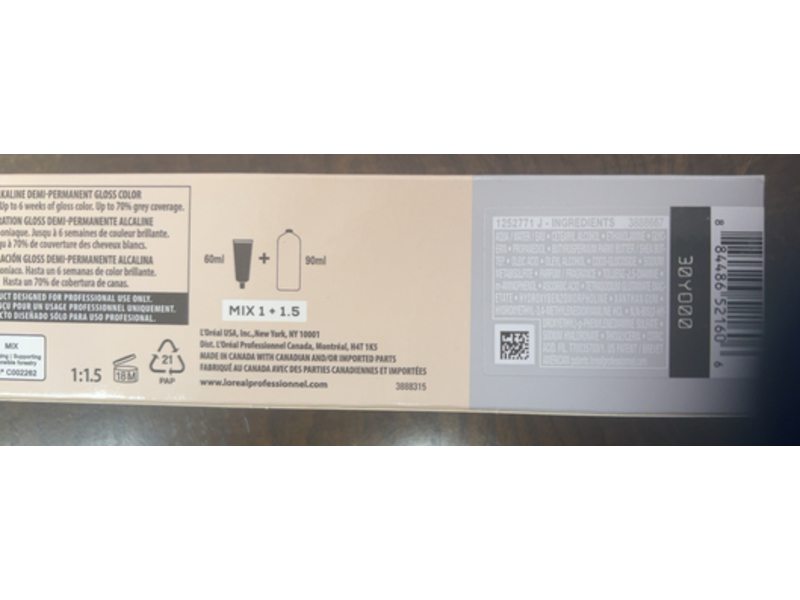 L'Oreal Professionnel Paris Dia Color Demi-Permanent Gloss Color, 6/6N Dark Blonde, 2.0 oz/60 mL