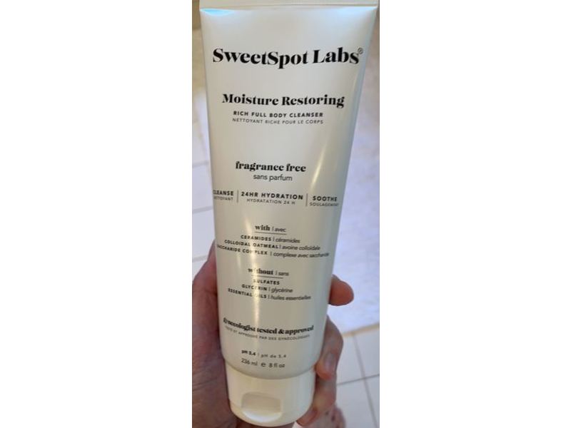 SweetSpot Labs Moisture Restoring Body Cleanser, Fragrance Free, 8 fl oz/236 mL