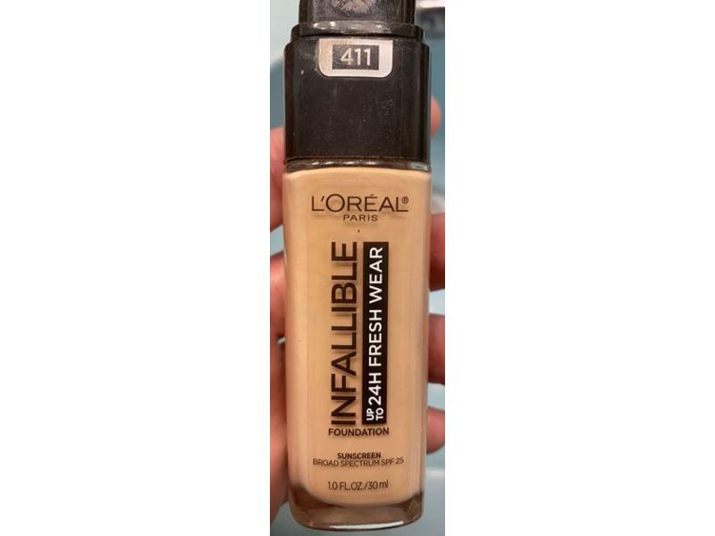 L'Oreal Paris Infallible Up to 24 Hour Fresh Wear Foundation, 411 Beige Ivory, 1 fl oz/30 mL