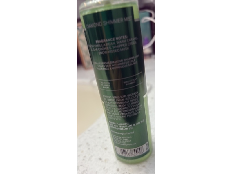 Bath & Body Works Diamond Shimmer Mist, Vanilla Bean Noel, 4.9 fl oz/145 mL